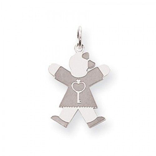 Key Girl Charm in Sterling Silver - Glossy Polish - Grand - Women