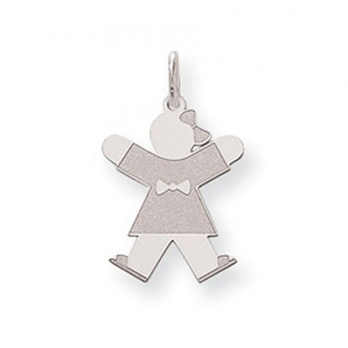 Bow Girl Charm in Sterling Silver - Mirror Finish - Fine - Women