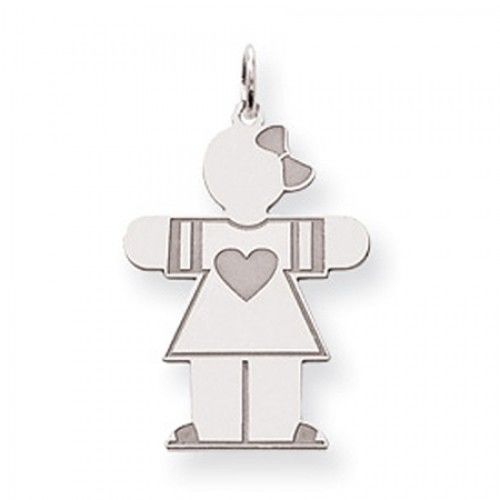 Heart Girl Charm in Sterling Silver - Glossy Polish - Amazing - Women