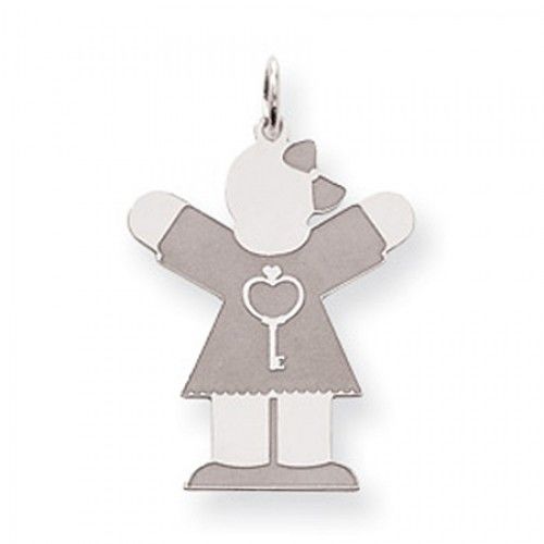 Key Girl Charm in Sterling Silver - Mirror Polish - Divine - Women