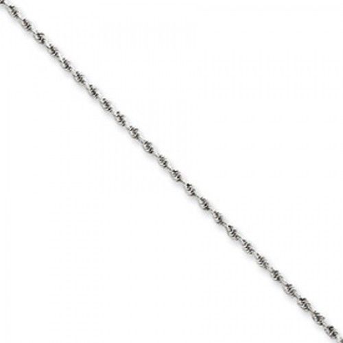 Rope Chain Necklace in White Gold - 14kt - Lobster Claw - Interesting