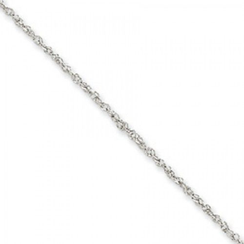 Rope Chain Necklace in White Gold - 14kt - Spring Ring - Fascinating