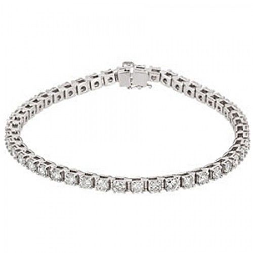 Round Brilliant Shape Diamond Bracelet in White Gold - 14kt - Tasteful