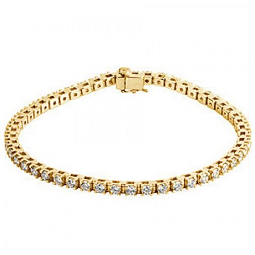 Women'S Brilliant Shape Diamond Bracelet in Gold - 14kt Yellow - Great