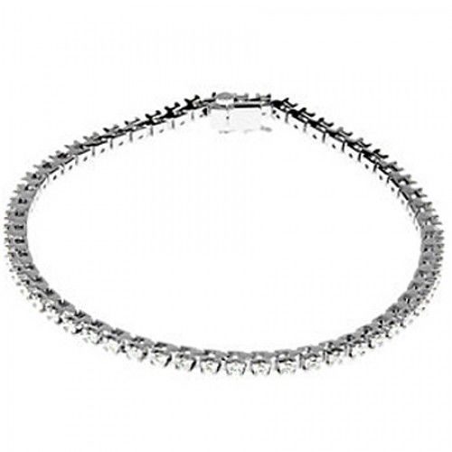 Women'S Round Brilliant Shape Diamond Bracelet in 14kt White Gold - Excellent