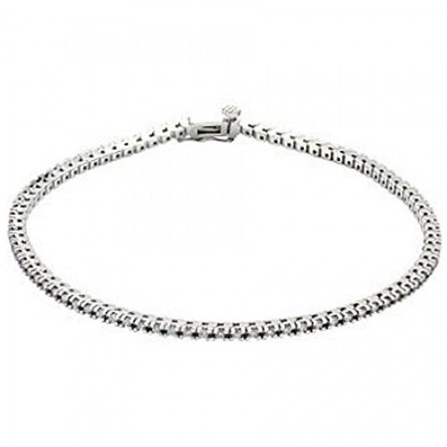 Faceted Round Brilliant Shape Diamond Bracelet in 14kt White Gold - Striking