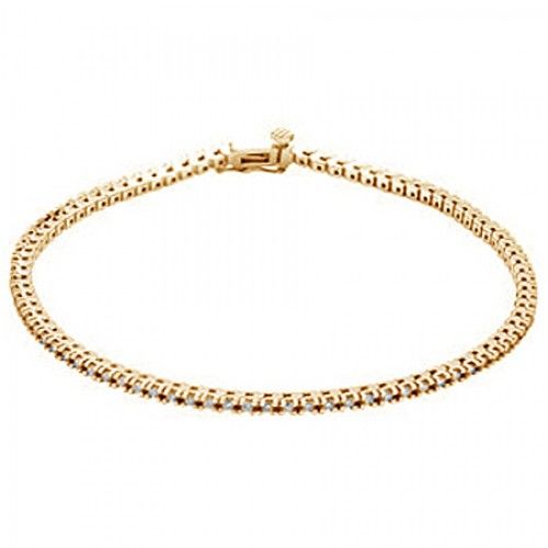 Women'S Round Brilliant Shape Diamond Bracelet in Yellow Gold - 14kt - Neat