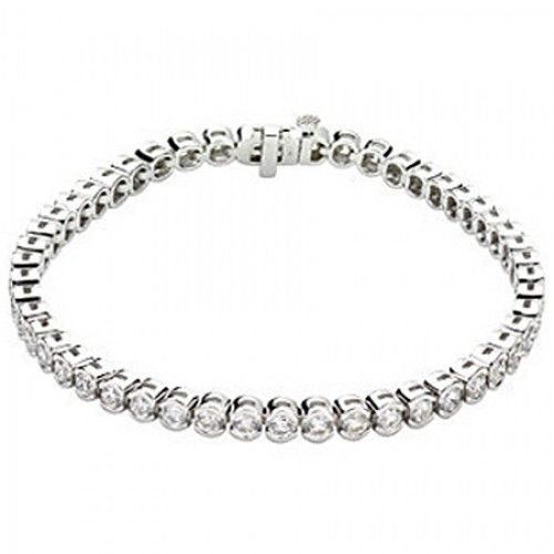 Round Brilliant Shape Diamond Bracelet in 14kt White Gold - Impressive
