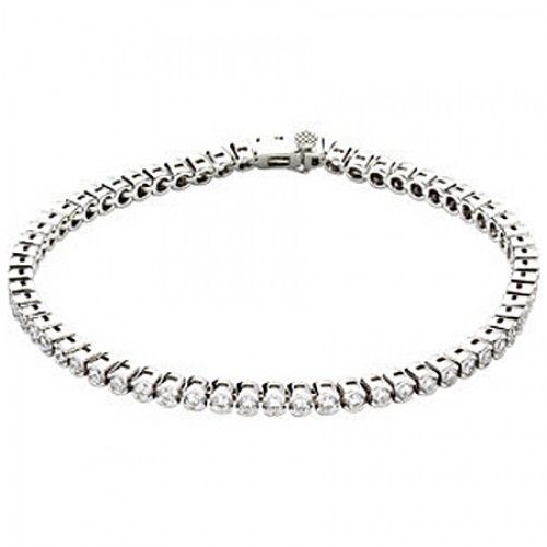 Round Brilliant Shape Diamond Bracelet in White Gold - 14kt - Astounding