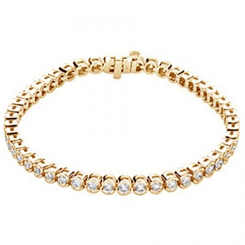 Women'S Round Brilliant Shape Diamond Bracelet in Gold - 14kt Yellow - Lovable