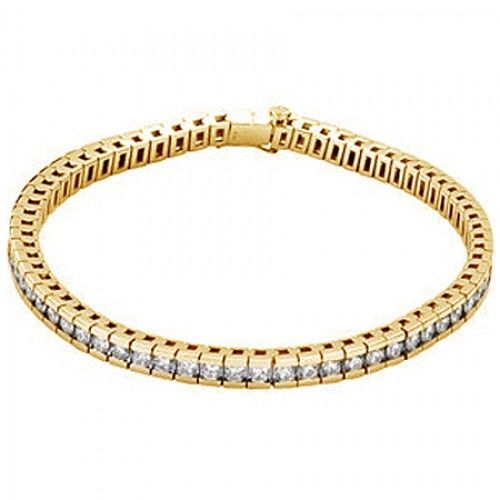 Faceted Round Brilliant Shape Diamond Bracelet in Gold - 14kt Yellow - Radiant