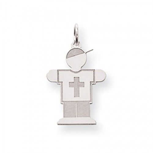 Cross Boy Charm in Sterling Silver - Glossy Polish - Astonishing - Women