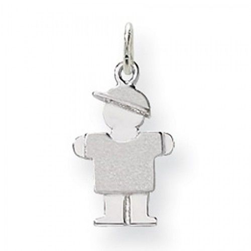 Boy Charm in 14kt White Gold - Glossy Finish - Appealing - Women