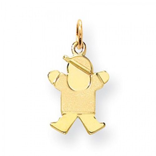 Jumping Boy Charm in Yellow Gold - 14kt - Glossy Polish - Superb - Women