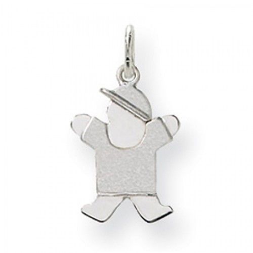 Jumping Boy Charm in 14kt White Gold - Mirror Polish - Stunning - Women