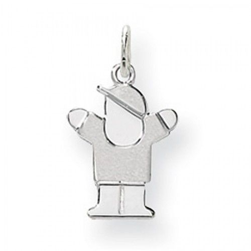 Boy Charm in 14kt White Gold - Polished Finish - Amazing - Women