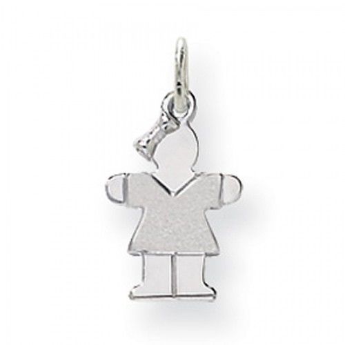 Girl Charm in 14kt White Gold - Glossy Polish - Classy - Women