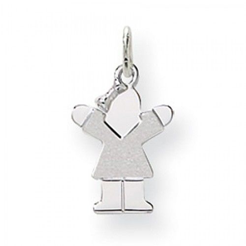 Girl Charm in 14kt White Gold - Mirror Polish - Riveting - Women