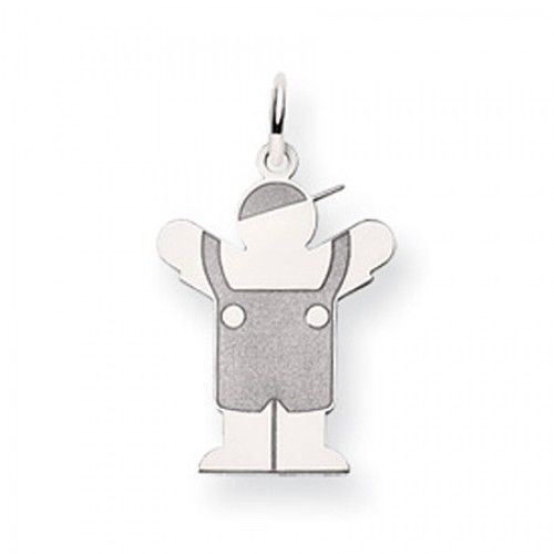 Romper Boy Charm in 14kt White Gold - Polished Finish - Superb - Women