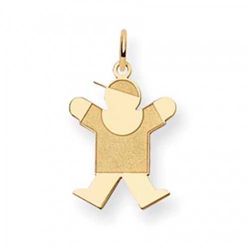 Jumping Boy Charm in Yellow Gold - 14kt - Glossy Polish - Fetching - Women