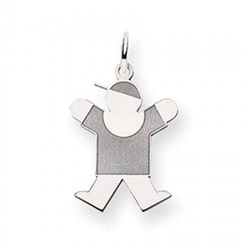 Jumping Boy Charm in 14kt White Gold - Mirror Polish - Glamorous - Women