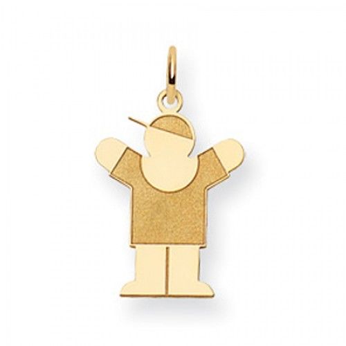 Boy Charm in Yellow Gold - 14kt - Glossy Finish - Nice - Women
