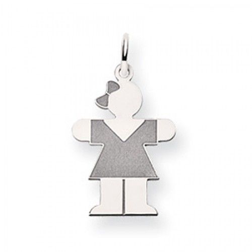 Dressed Girl Charm in 14kt White Gold - Glossy Polish - Seductive - Women