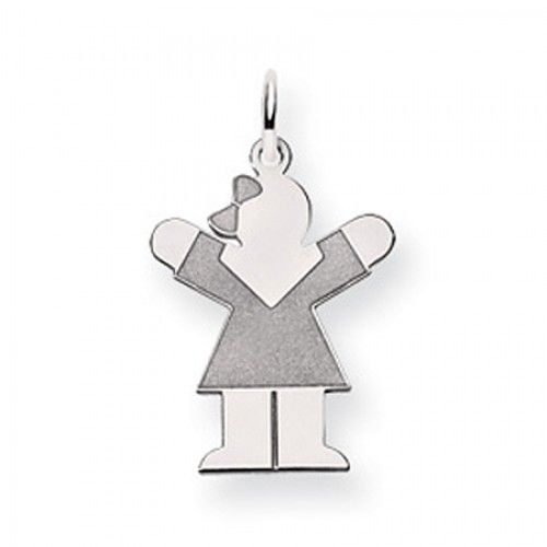 Dressed Girl Charm in 14kt White Gold - Mirror Polish - Ravishing - Women