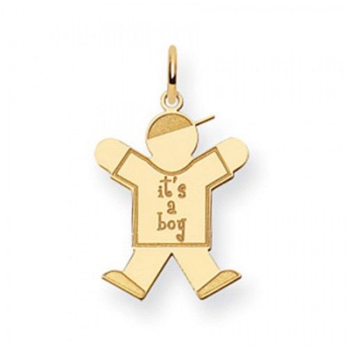 It'S a Boy Charm in Yellow Gold - 14kt - Mirror Polish - Pleasing - Women
