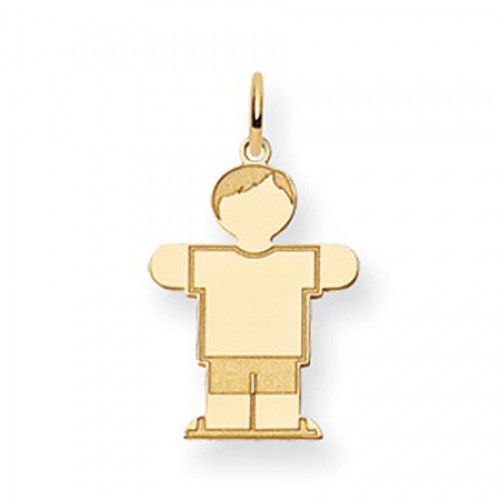 Boy Charm in Yellow Gold - 14kt - Mirror Polish - Pleasant - Mirror Polish
