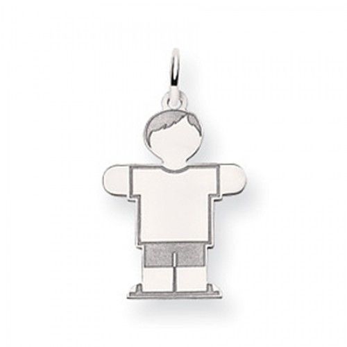 Boy Charm in 14kt White Gold - Glossy Finish - Inviting - Glossy Finish