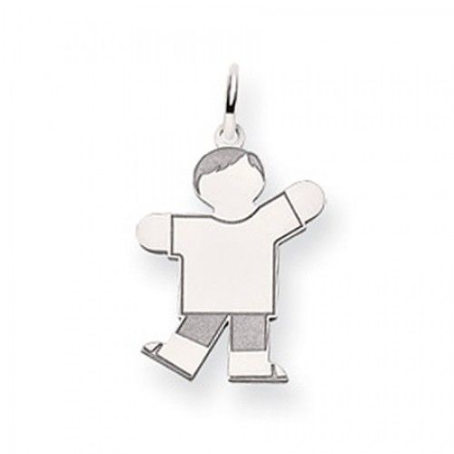 Boy Charm in 14kt White Gold - Mirror Finish - Impressive - Women