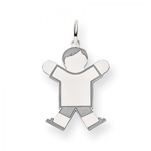 Boy Charm in 14kt White Gold - Mirror Polish - Bright - Women