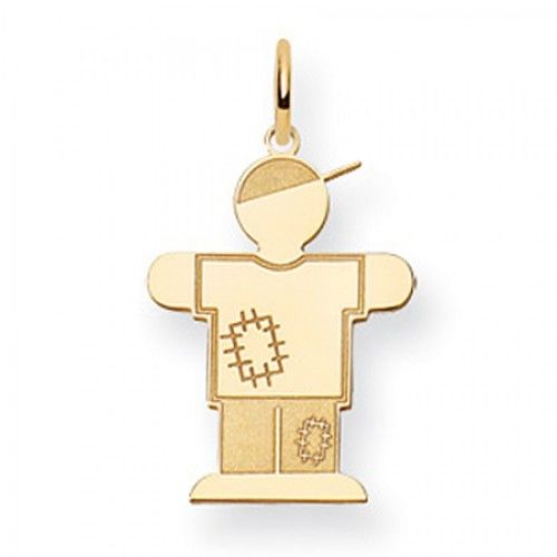 Boy Charm in Yellow Gold - 14kt - Mirror Finish - Pretty - Women