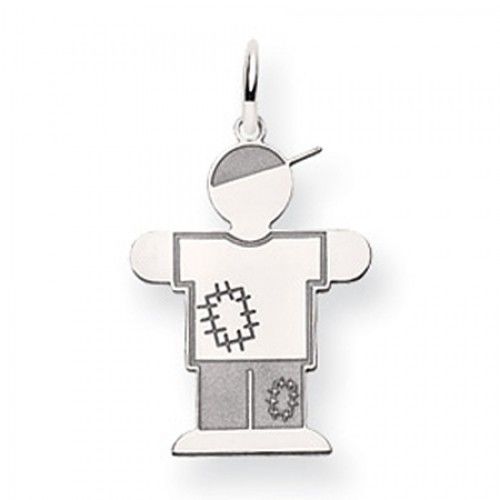 Boy Charm in 14kt White Gold - Glossy Polish - Pleasing - Women
