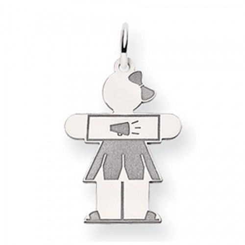 Cheerleader Charm in 14kt White Gold - Glossy Polish - Splendid - Women
