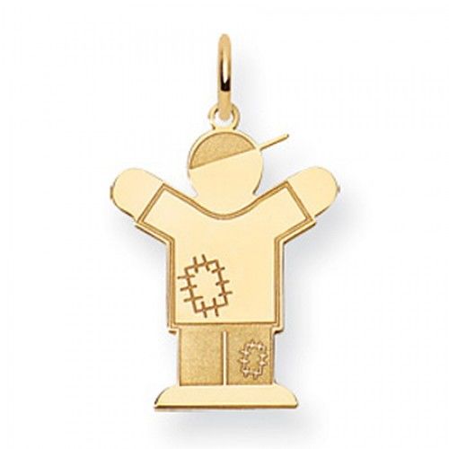 Boy Charm in Yellow Gold - 14kt - Mirror Polish - Gorgeous - Women