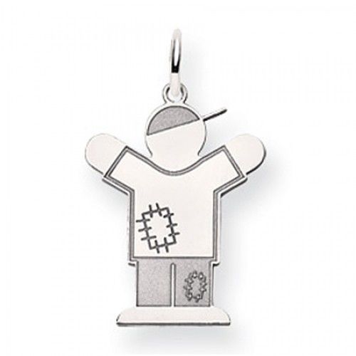 Boy Charm in 14kt White Gold - Glossy Finish - Fine - Women
