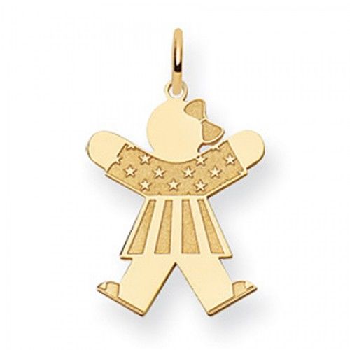 Patriotic Girl Charm in Yellow Gold - 14kt - Mirror Polish - Great - Women