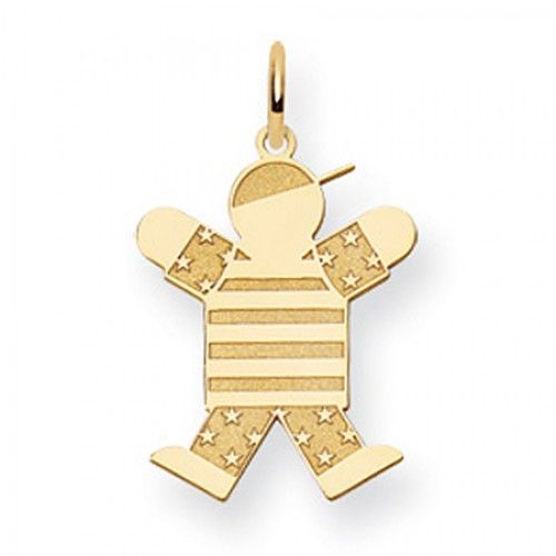 Patriotic Boy Charm in Yellow Gold - 14kt - Mesmerizing - Women