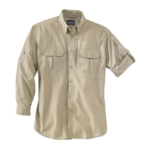 Men's Lightweight Long Sleeve Operator Shirt, Khaki, L
