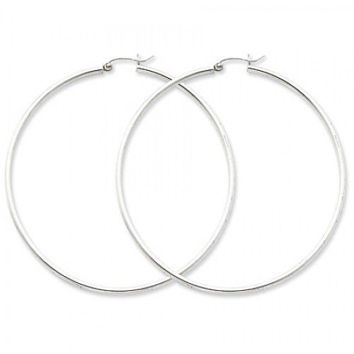 Round Earrings - Hoop in Sterling Silver - Hinge with Post - Women - Cute
