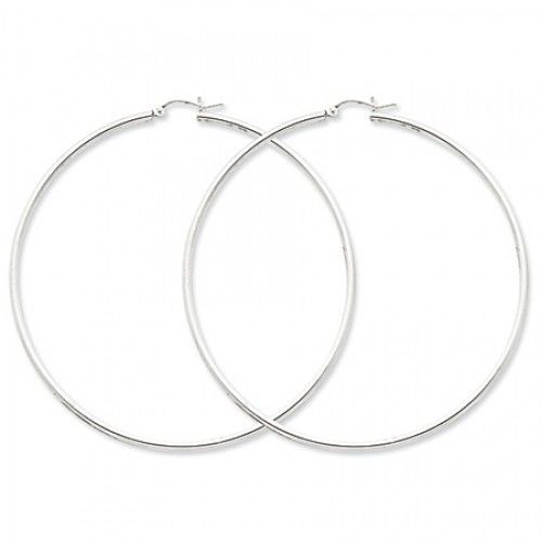 Round Earrings - Hoop in Sterling Silver - Notched W/ Post - Women - Dazzling