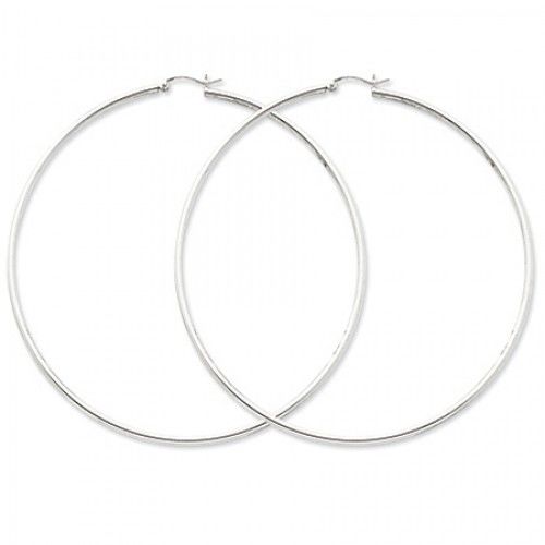 Round Earrings - Hoop in Sterling Silver - Post W/ Hinge - Women - Delightful