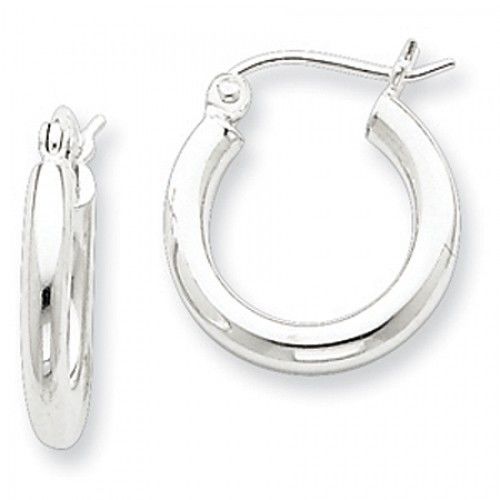 Round Earrings - Hoop in Sterling Silver - Notched W/ Hinge - Women - Divine