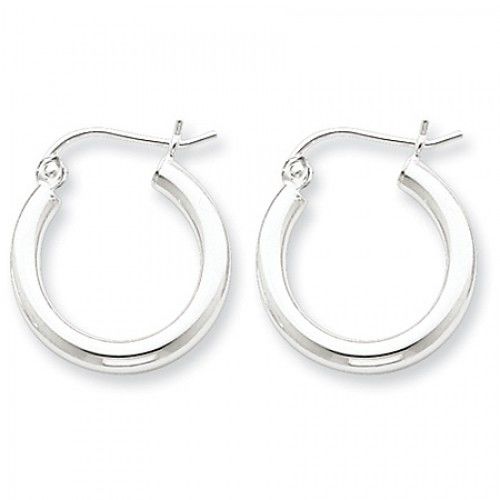 Round Earrings - Hoop in Sterling Silver - Hinge W/ Post - Women - Elegant
