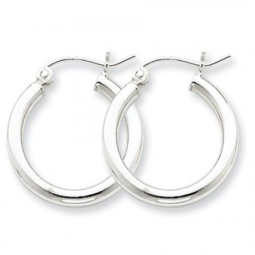 Round Earrings - Hoop in Sterling Silver - Hinge Back - Women - Enticing
