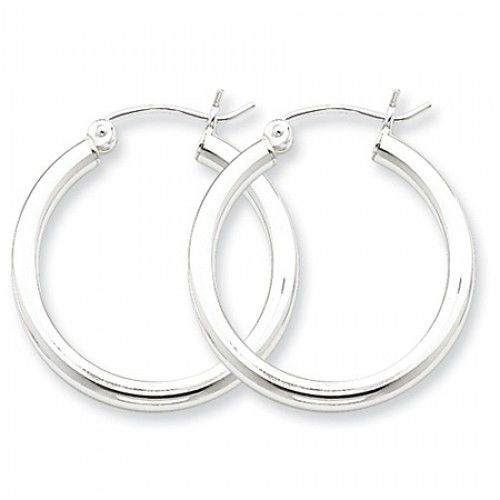 Round Earrings - Hoop in Sterling Silver - Notched with Hinge - Exquisite
