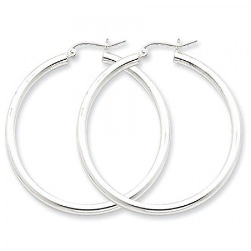 Round Earrings - Hoop in Sterling Silver - Hinge with Post - Women - Gorgeous