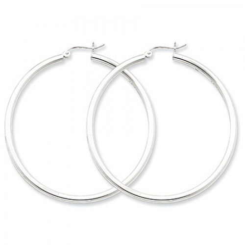 Round Earrings - Hoop in Sterling Silver - Post W/ Hinge - Women - Grand